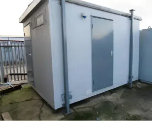12ft x 9ft 2+1 portable toilet block timber textured grey finish refurbished