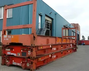 40ft used collapsible flat rack container COR-TEN steel end walls erected
