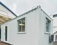 Custom- Office- Cabin 21ft x 8ft Custom Office Cabin – Refurbished Portable Building with A/C & Glazed Door