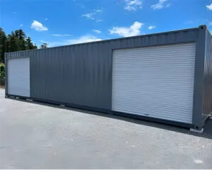 40ft dual roll-up side door container both doors open dual access