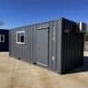20ft x 20ft Slate Gray Shiplap 120V Shipping Container Office Minisplit