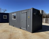 20ft x 20ft Slate Gray Shiplap 120V Shipping Container Office Minisplit