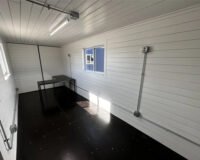 20ft x 20ft Slate Gray Shiplap 120V Shipping Container Office Minisplit