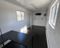 20ft x 20ft Slate Gray Shiplap 120V Shipping Container Office Minisplit