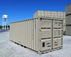 20ft camouflage storage container green black two-tone paint WWT